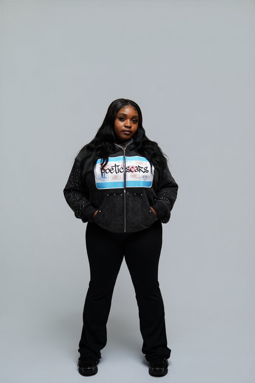 Poetic Scars Black Zip-UP