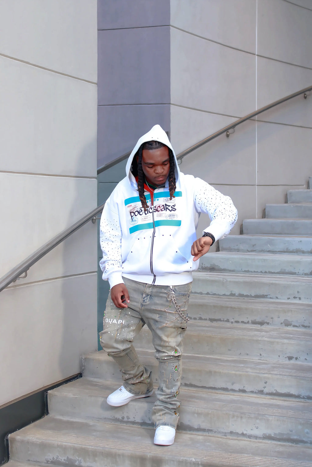 Poetic Scars White Zip-Up